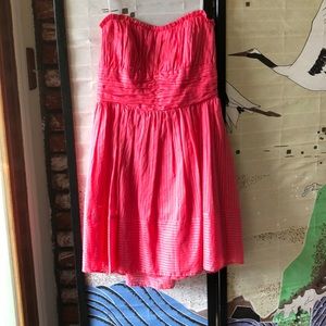 Coral strapless dress